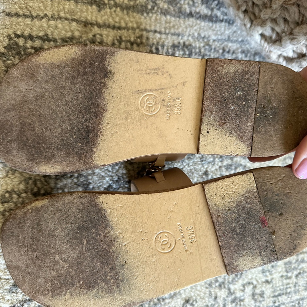 Chanel cc chain nude sandals 35.5 - Picture 6 of 6